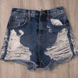 Carmar Ripped High Waisted Jean Shorts